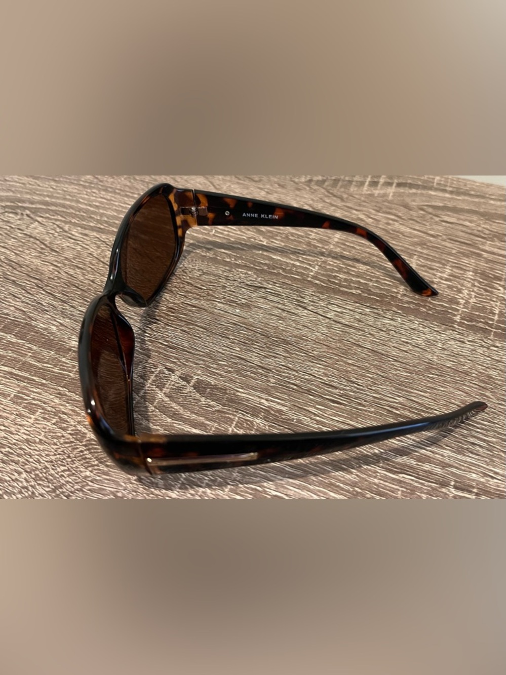 Anne Klein Tortoiseshell Oval Sunglasses - Brown Lenses - Picture 2 of 4